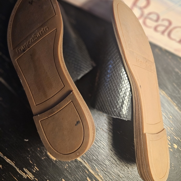 Black Leather Sandals Franco Sarto 7 M - Picture 3 of 7